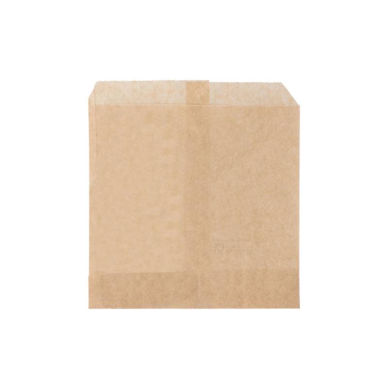 Brown paper greaseproof chips bag 4.72x4.72 inch