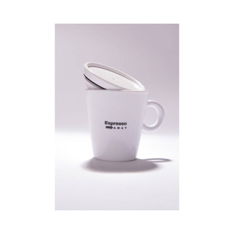 Tazza espresso Away con coperchio in tritan bianco cl 7