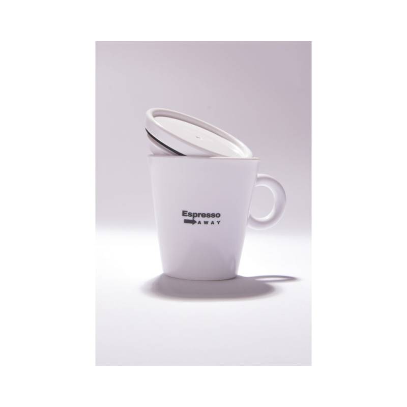 White tritan away espresso cup with lid 2.36 oz.