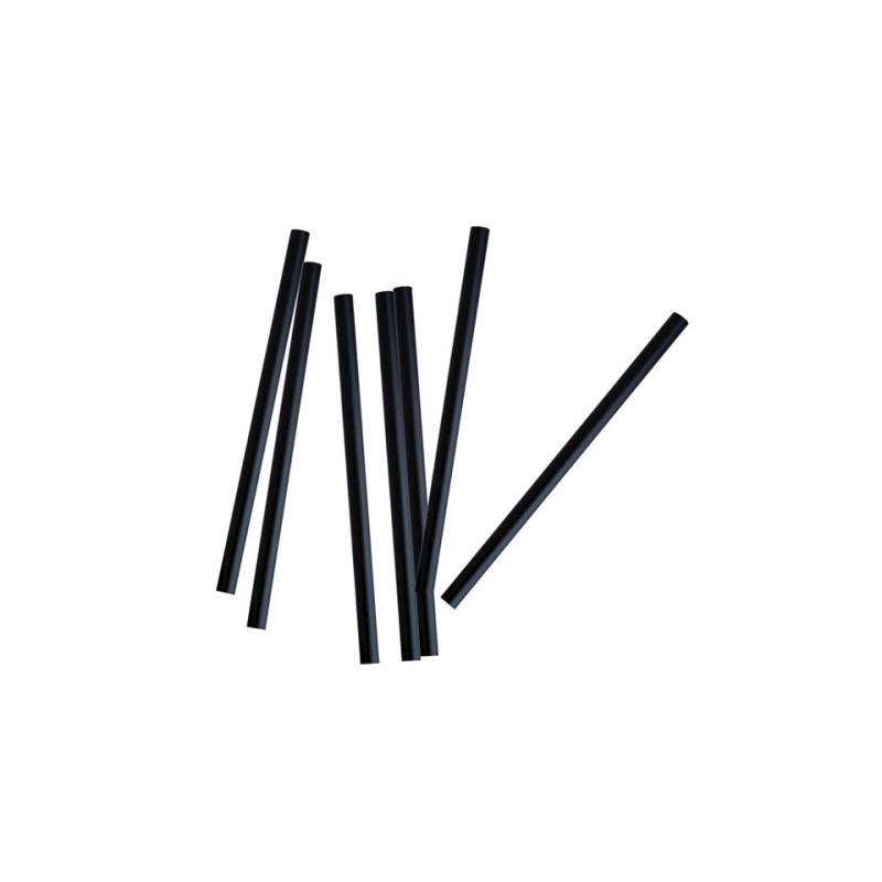 Pajitas biodegradables de papel negro 14,5x0,6 cm