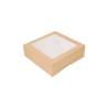 Brown paper box with lid and window 12.60x12.60x3.94 inch