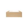 Brown paper box with lid and window 12.60x12.60x3.94 inch