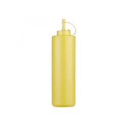 Yellow PE squeeze bottle with cap 24.34 oz.