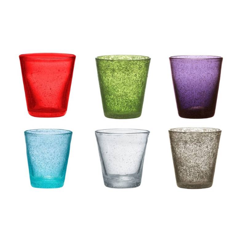 Bicchiere acqua Surf in vetro di colori assortiti cl 30