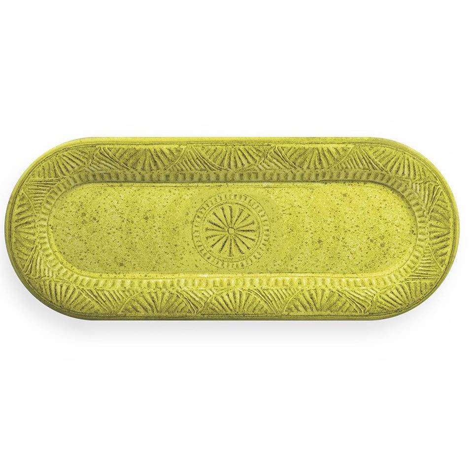 Mono yellow melamine fantasy tray 14.96x6.30 inch