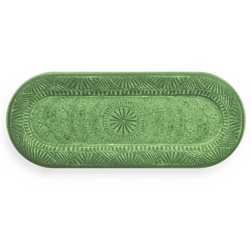 Mono tray in green patterned melamine cm 38x16
