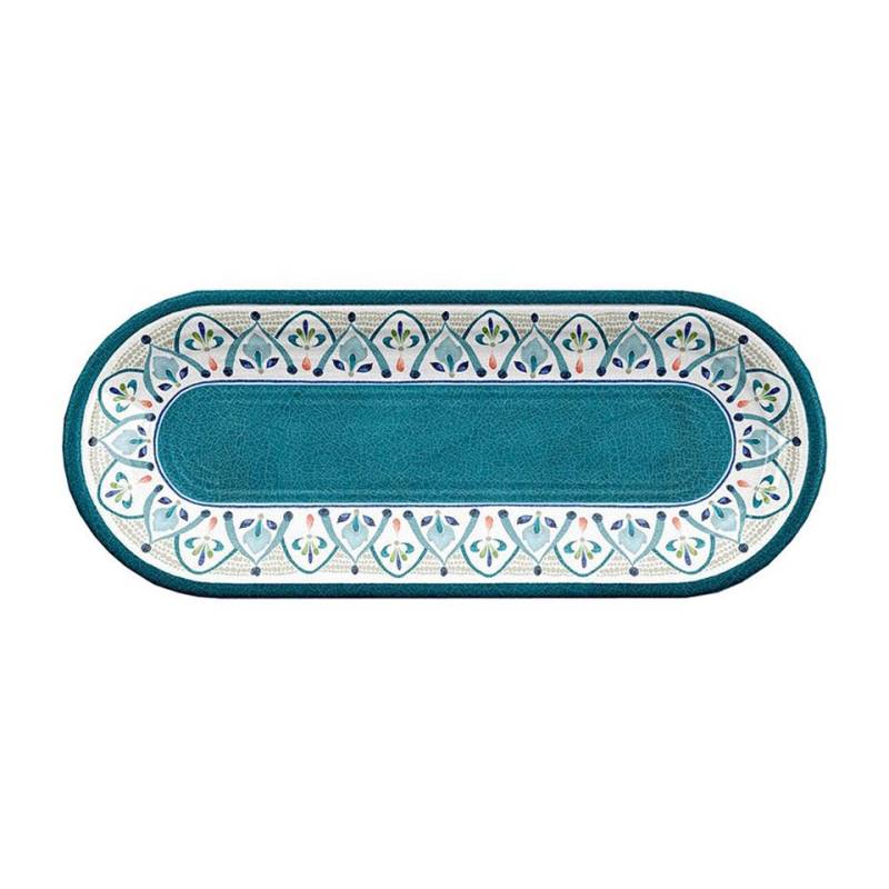 Rabat green patterned melamine tray 38x16 cm