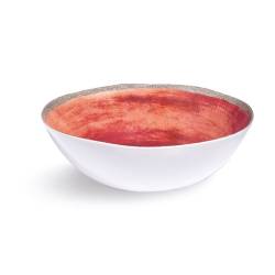 Terrae terracotta-coloured with sand edge melamine salad bowl 11.81 inch