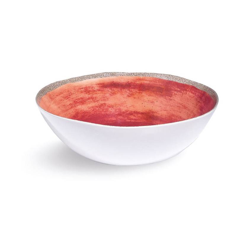 Terrae terracotta-coloured with sand edge melamine salad bowl 11.81 inch