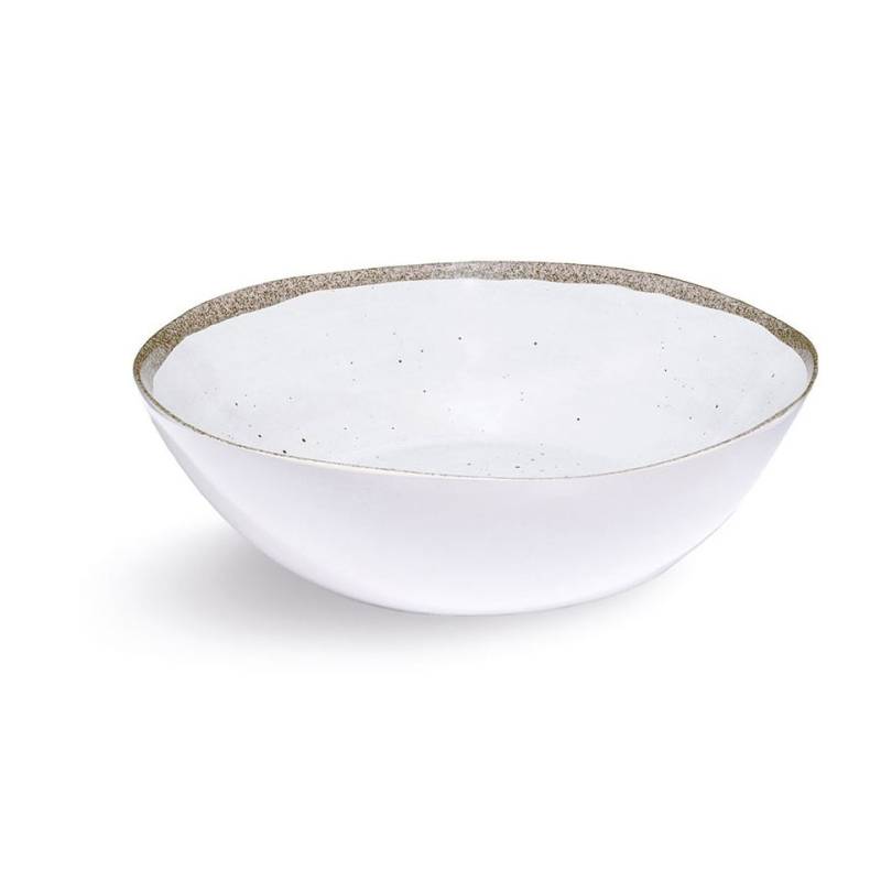 Terrae salad bowl in white melamine with sand edge cm 30