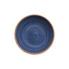 Piatto fondo Natural in melamina blu con bordo color terracotta cm 20