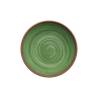 Natural green melamine soup plate with terracotta-colored border cm 20