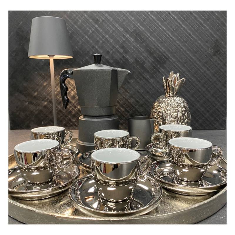 Silver coffee shop gift set