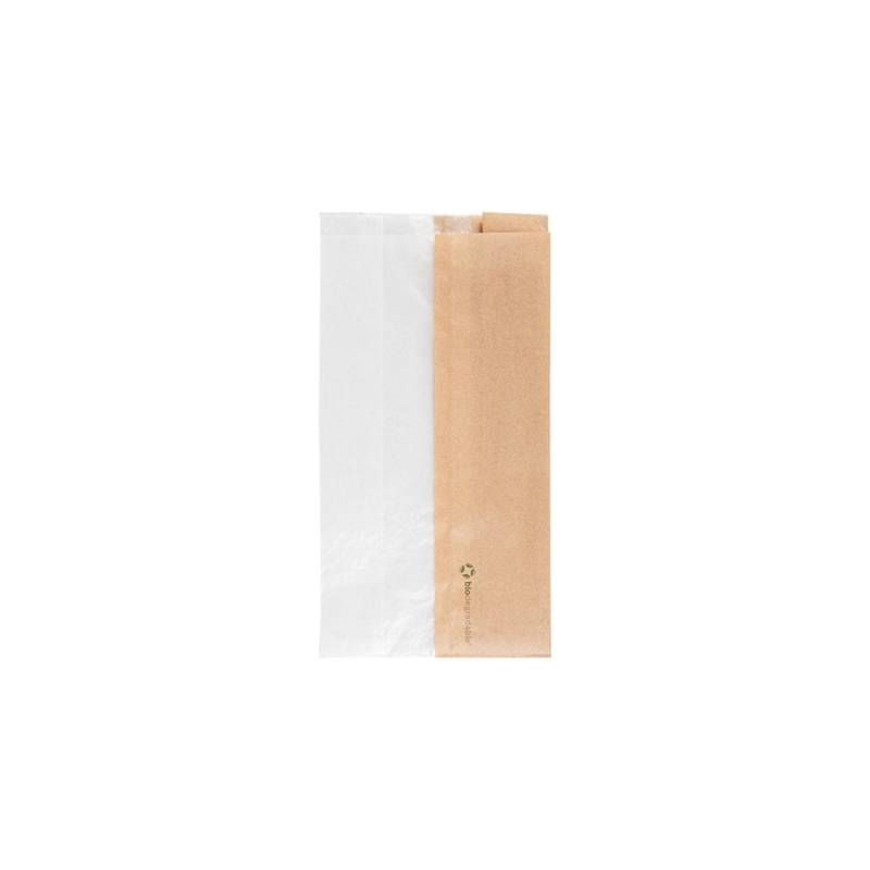 Kraft paper bag with side window 5.51x10.23 inch