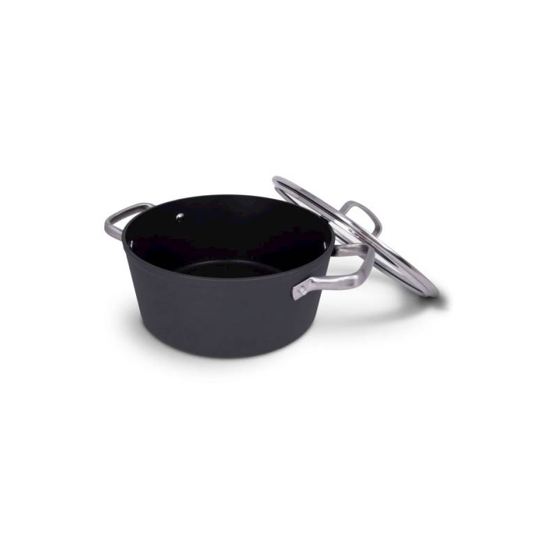 Arcos Samoa non-stick aluminium 2-handled high casserole with lid 6.30 inch