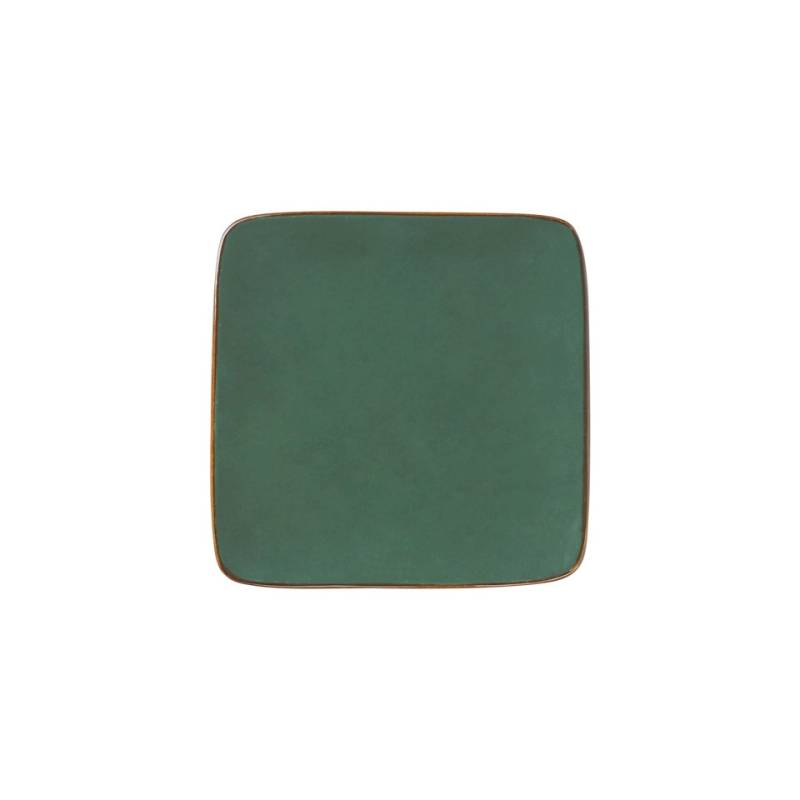 Mediterranean square green ceramic plate 4.60 inch