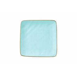 Piatto quadro Mediterraneo in ceramica turchese cm 11,7