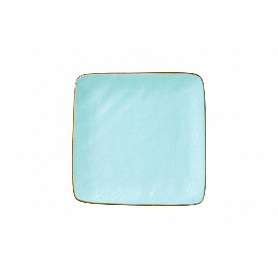 Mediterranean square tuchese ceramic plate 4.60 inch