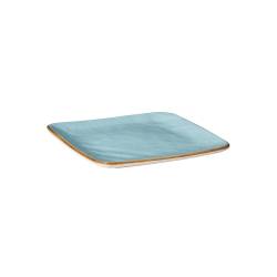 Piatto quadro Mediterraneo in ceramica turchese cm 11,7