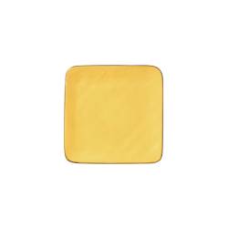Mediterranean square yellow ceramic plate 4.60 inch