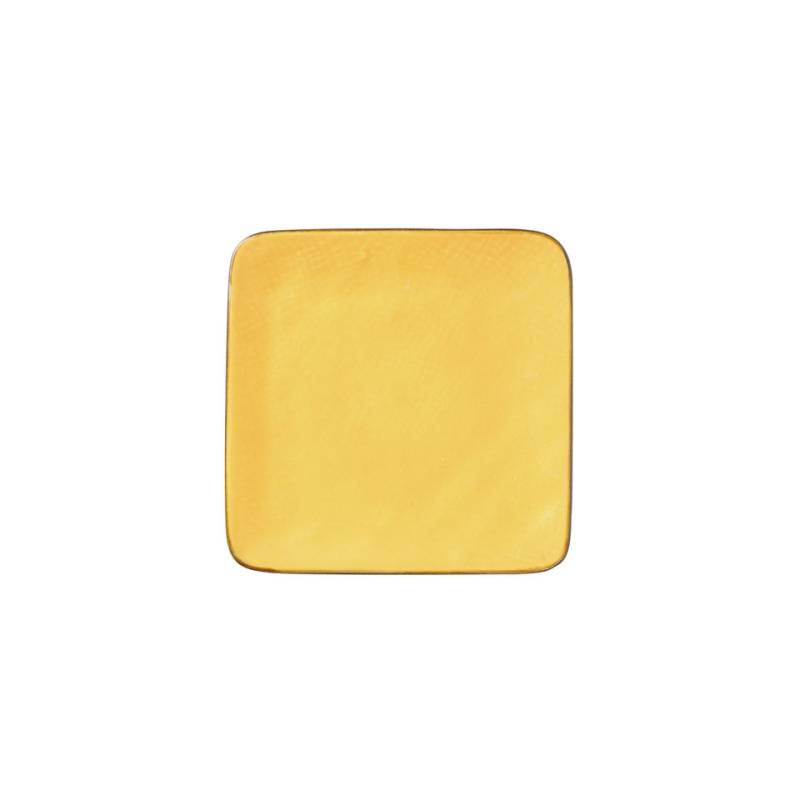Mediterraneo Novità Home square yellow ceramic plate 4.60 inch