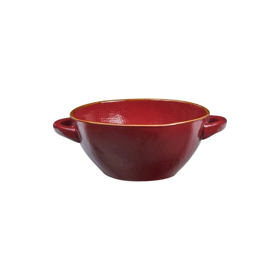 Mediterranean cherry red ceramic soup and rice bowl 5.90 inch