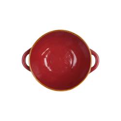 Mediterranean cherry red ceramic soup and rice bowl 5.90 inch