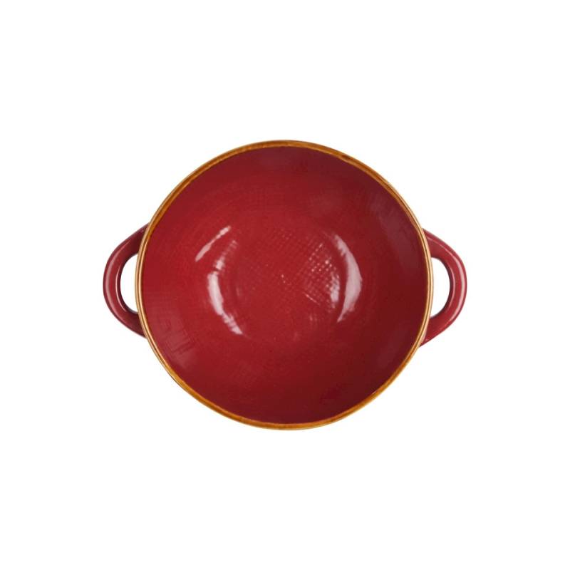 Coppetta riso e zuppa Mediterraneo in ceramica rosso ciliegia cm 15