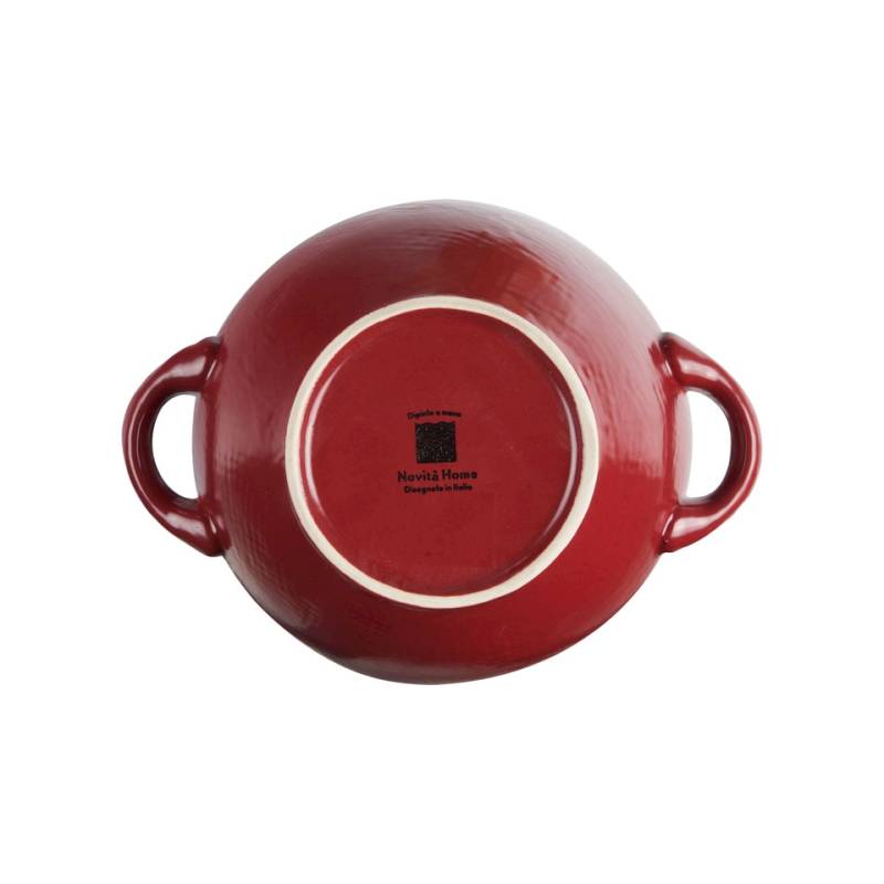 Mediterranean cherry red ceramic soup and rice bowl 5.90 inch