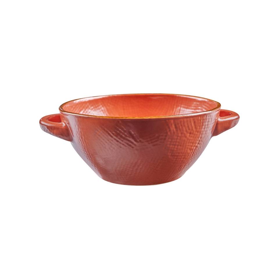 Mediterranean orange jaffa ceramic soup and rice bowl 5.90 inch