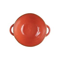 Mediterranean orange jaffa ceramic soup and rice bowl 5.90 inch