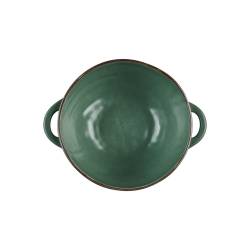 Mediterranean green ceramic soup and rice bowl 5.90 inch