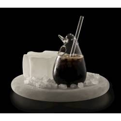 100% Chef penguin glass with straw 11.83 oz.