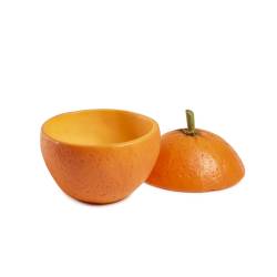 100% Chef Orange cup orange resin with lid 8.45 oz.