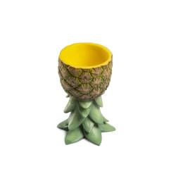 100% Chef Pineapple yellow green resin cup 10.14 oz.