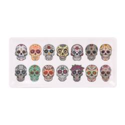 Korio Tuxpan rectangular melamine tray with skulls 9.05x4.33 inch