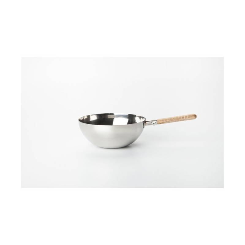 Mini wok XS 100% Chef in acciaio con manico in legno cm 10