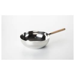 Mini wok XL 100% Chef steel wok with wooden handle cm 15.3