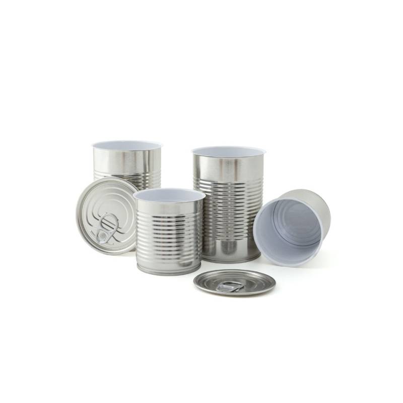 Mini barattolo monouso tin can cup 100% Chef in latta con coperchio cl 25