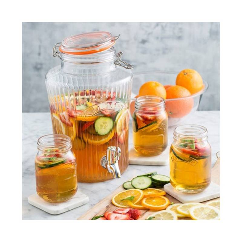 Dispenser drink vintage con rubinetto Kilner in vetro lt 5