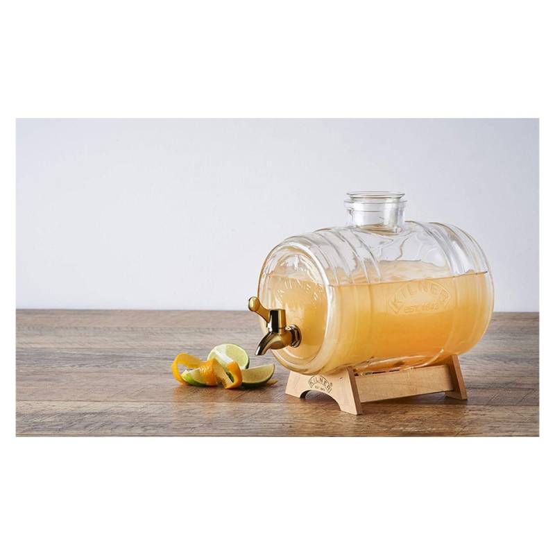 Dispenser barrel con rubinetto e supporto Kilner in vetro lt 3,5