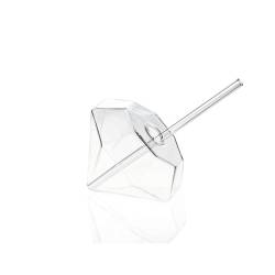 100% Chef Diamond glass with glass straw 8.45 oz.