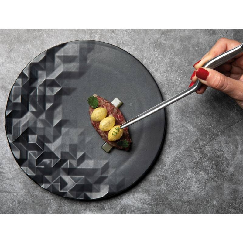 Piatto Cubic XS 100% Chef in porcellana nera cm 20