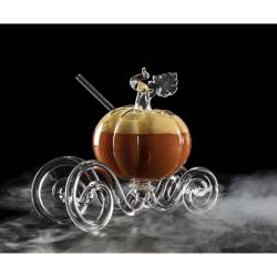 Bicchiere Cinderella Pumpkin 100% Chef con cannuccia in vetro borosilicato cl 34