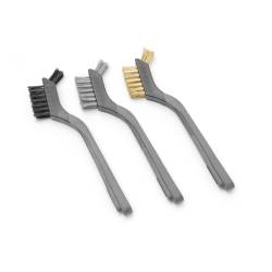 Set of 3 grill brushes with steel brass nylon bristles 8.66 inch