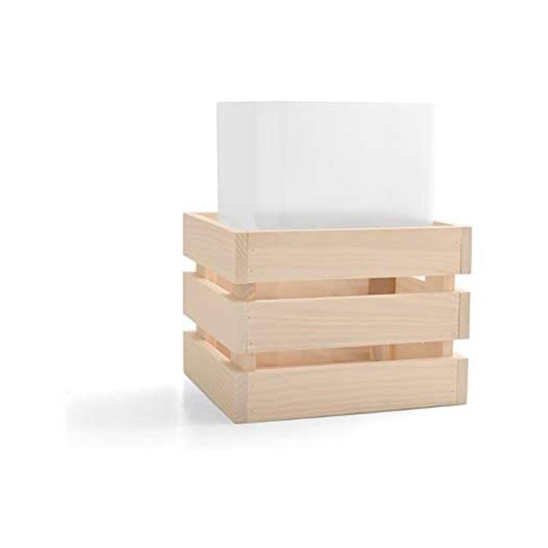 Spumantiera quadra in legno verniciato bianco cm 30,6x27,8x22,7