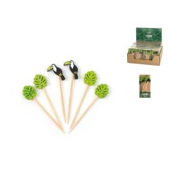 Caribe green and black bamboo toothpick 4.72 inch