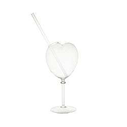 100% Chef Heart borosilicate glass with straw 9.80 oz.