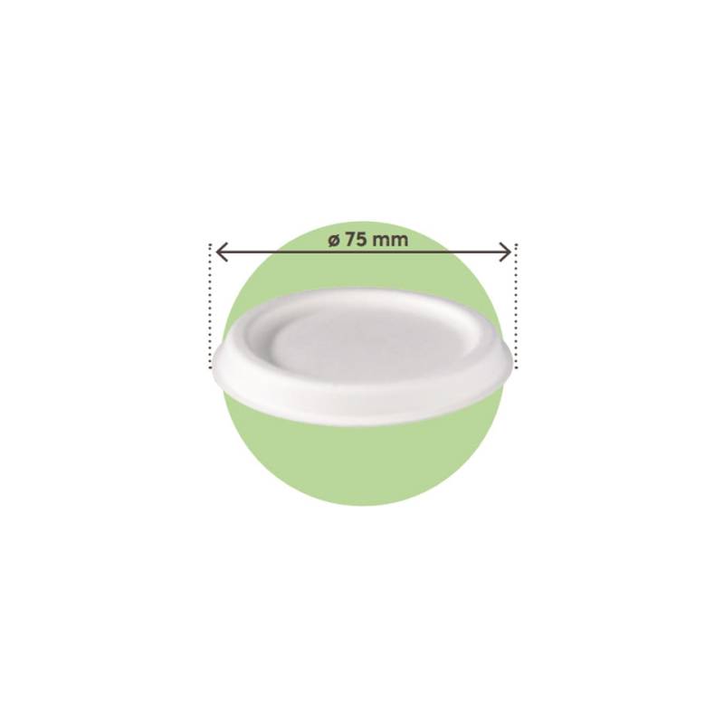 White bagasse lid 3.23 inch