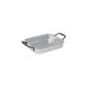 Rectangular aluminium roasting pan with 2 handles 7.87x6.30 inch